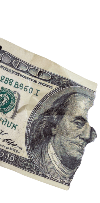 Billete de cien dólares con retrato de Franklin