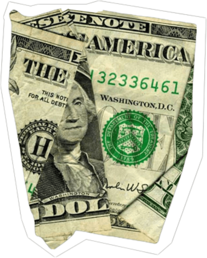 Billete de un dólar arrugado
